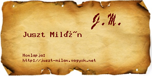 Juszt Milán névjegykártya