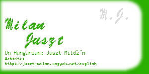 milan juszt business card